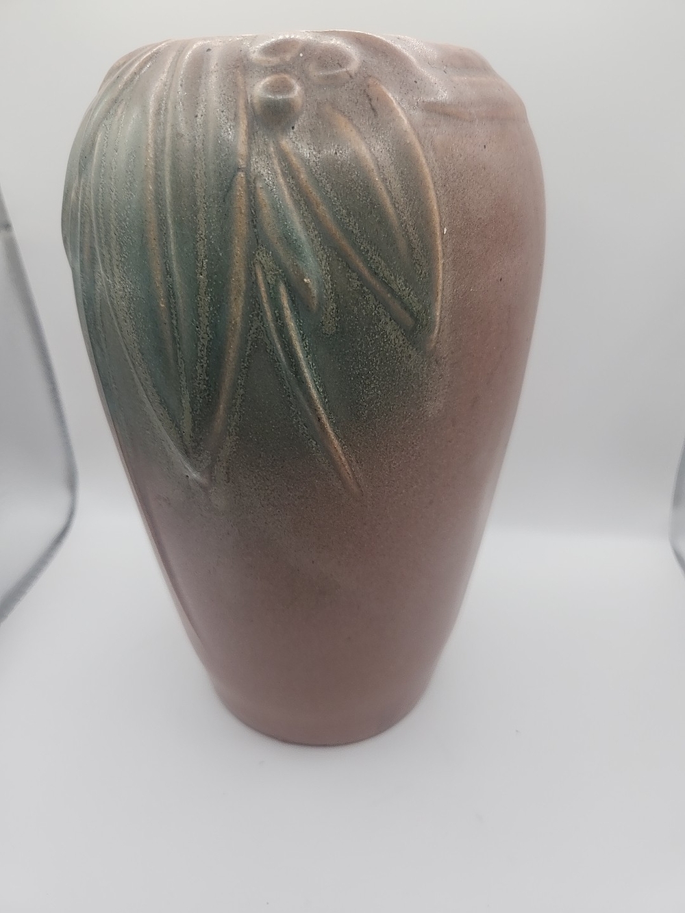 Antique McCoy Pottery Ceramic Vase Leaves & Berries 8 Inch